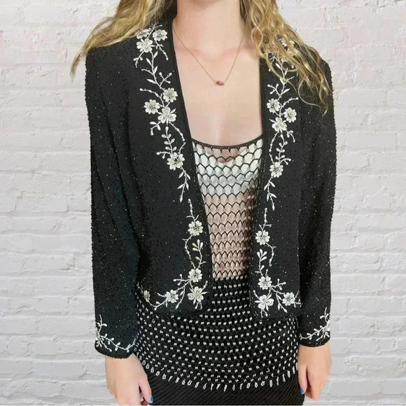 Montage Collection by Mon Cheri Beaded Floral Evening Jacket (SP) - Picture 2 of 13